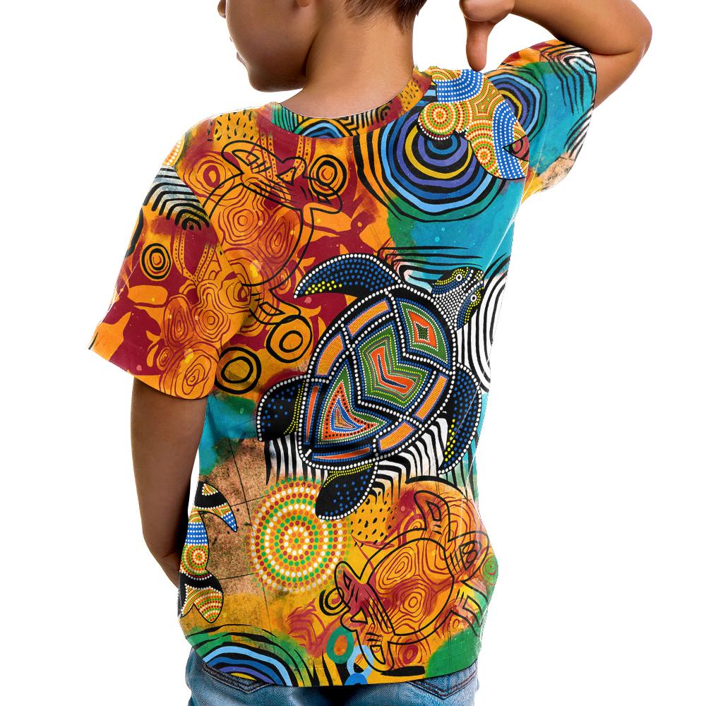 aboriginal-personalised-kid-t-shirt-turtle-indigenous-art
