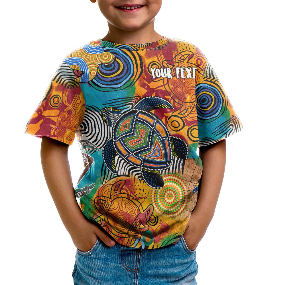 aboriginal-personalised-kid-t-shirt-turtle-indigenous-art