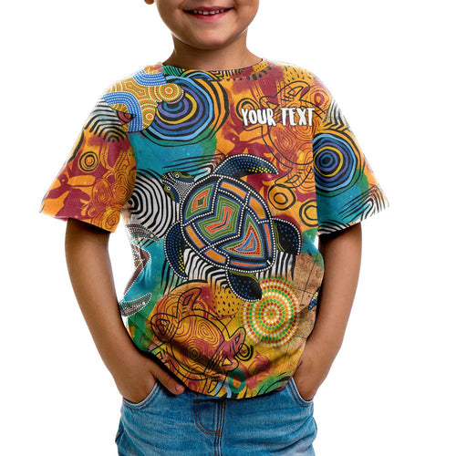 aboriginal-personalised-kid-t-shirt-turtle-indigenous-art