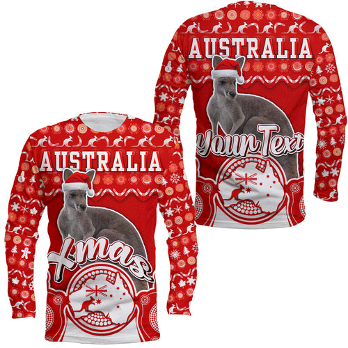 custom-personalised-australian-kangaroo-christmas-vibe-with-aboriginal-dot-painting-style-long-sleeve-shirt