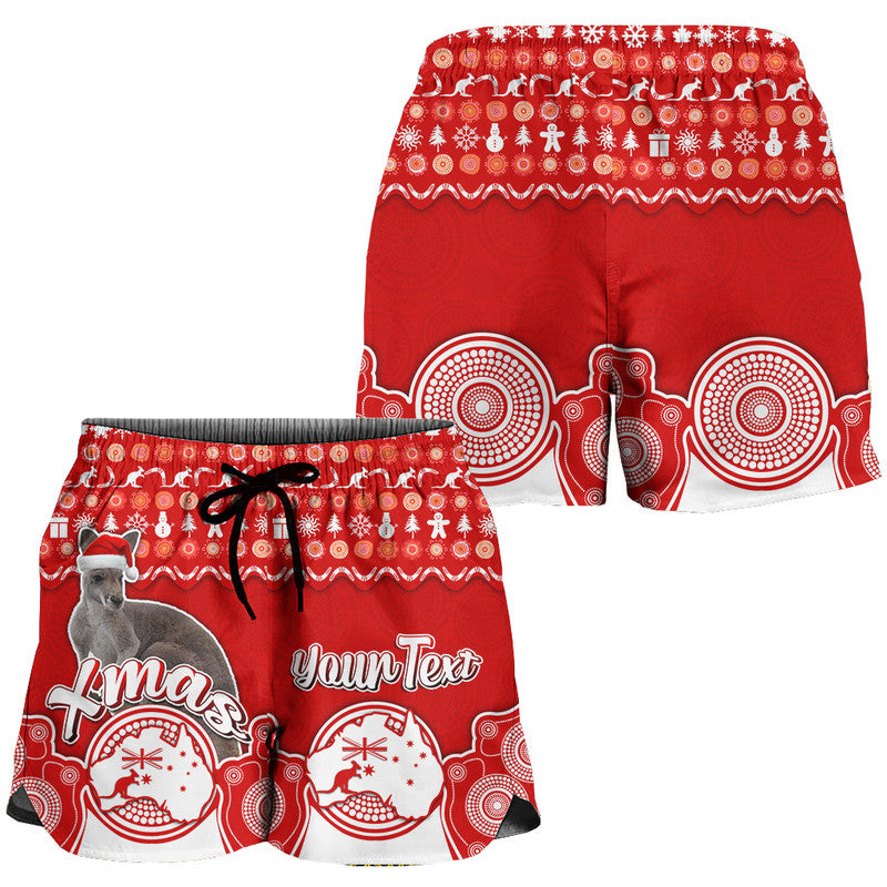custom-personalised-australian-kangaroo-christmas-vibe-with-aboriginal-dot-painting-style-women-short