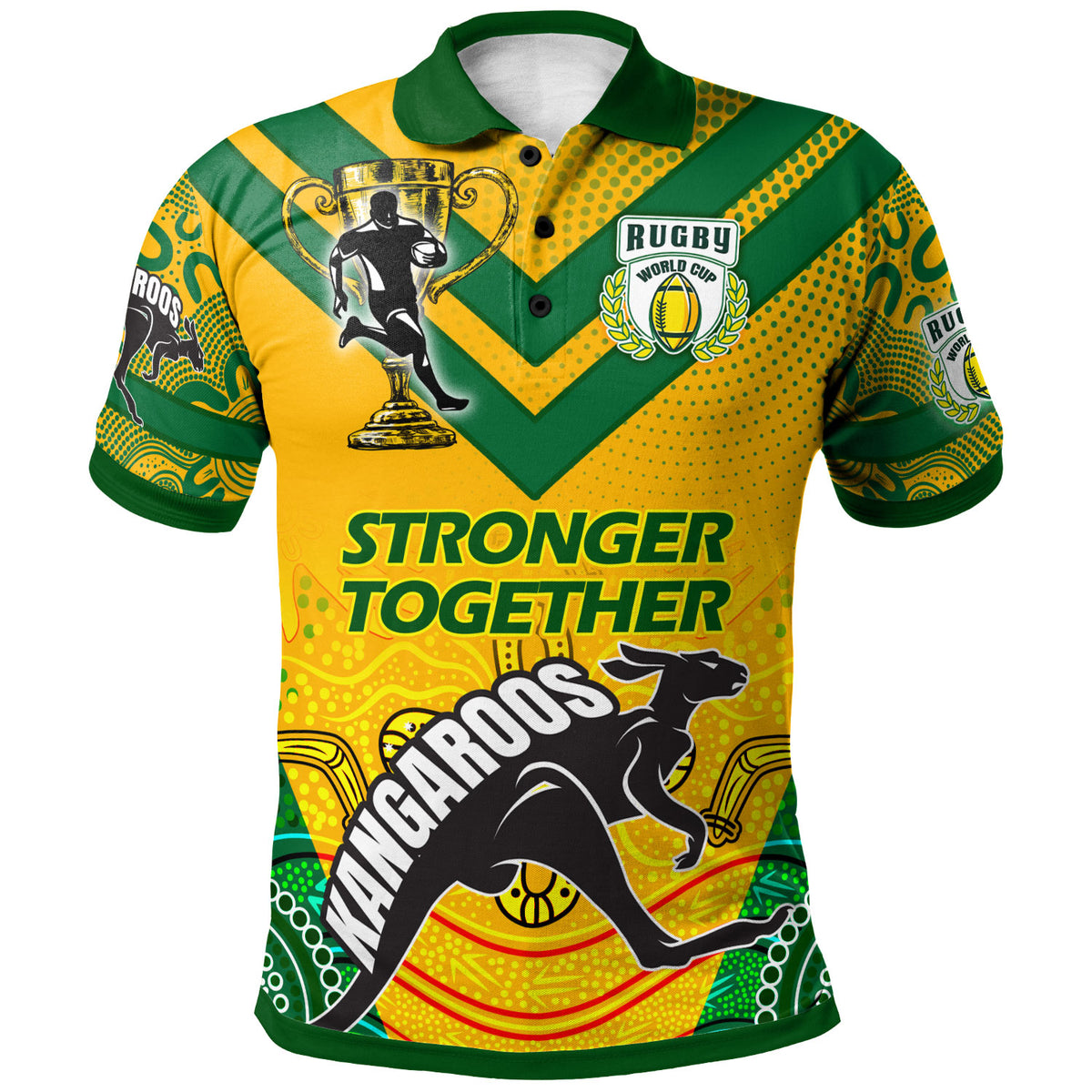 kangaroos-rugby-polo-shirt-custom-kangaroos-mascot-stronger-together-polo-shirt