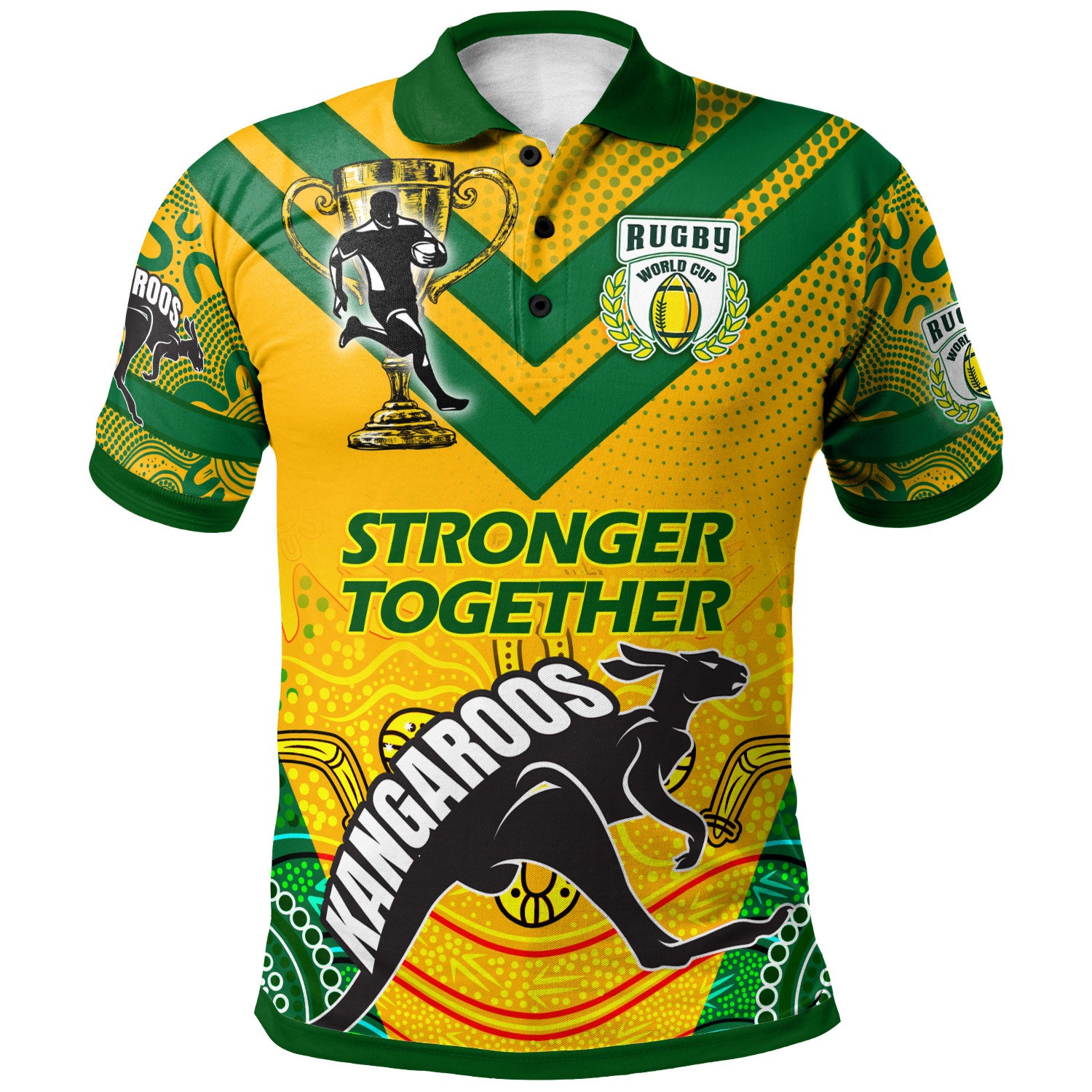kangaroos-rugby-polo-shirt-custom-kangaroos-mascot-stronger-together-polo-shirt