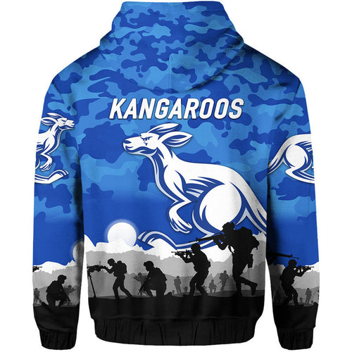 North Melbourne Kangaroos ANZAC Zip Up And Pullover Hoodie Simple Style LT8