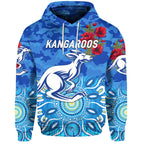 (Custom Personalised) North Melbourne Kangaroos ANZAC Zip Up And Pullover Hoodie Indigenous Vibes LT8