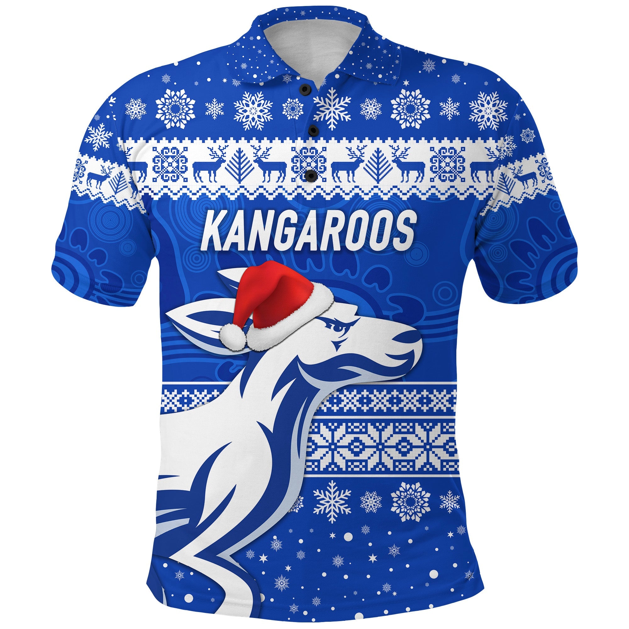 custom-personalised-north-melbourne-kangaroos-polo-shirt-christmas-simple-style