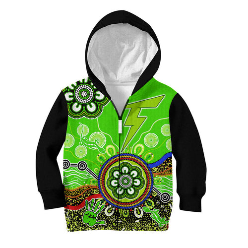custom-personalised-sydney-thunder-kid-hoodie-cricket-indigenous-aboriginal-lizard-version