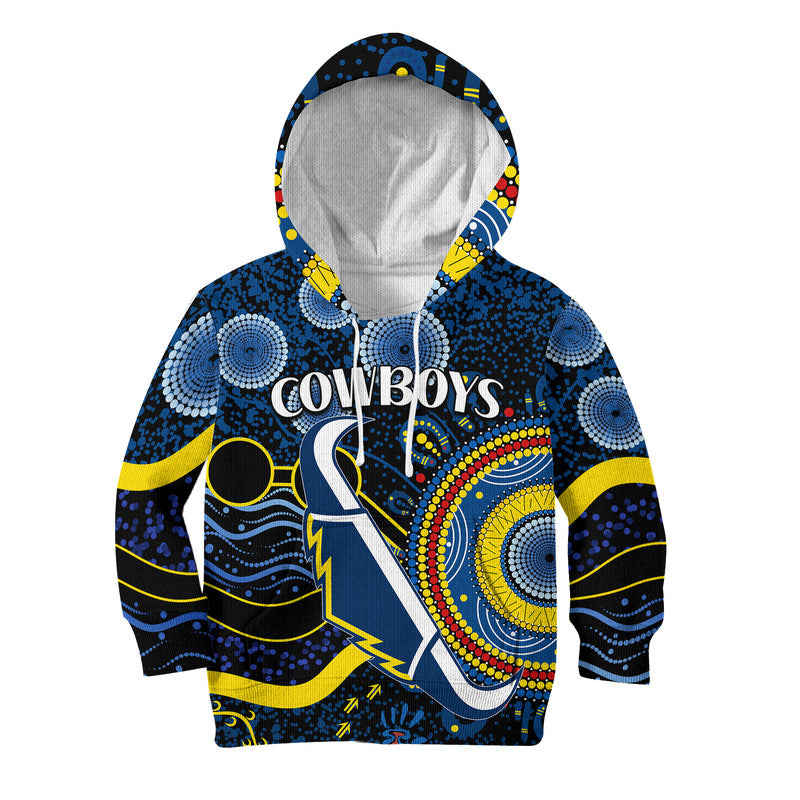 custom-personalised-cowboys-rugby-kid-hoodie-aboriginal-dots-version