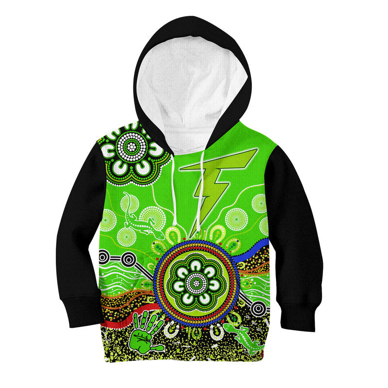 custom-personalised-sydney-thunder-kid-hoodie-cricket-indigenous-aboriginal-lizard-version
