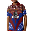newcastle-knights-christmas-rugby-aboriginal-art-kid-polo-shirt