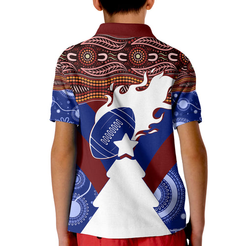 newcastle-knights-christmas-rugby-aboriginal-art-kid-polo-shirt