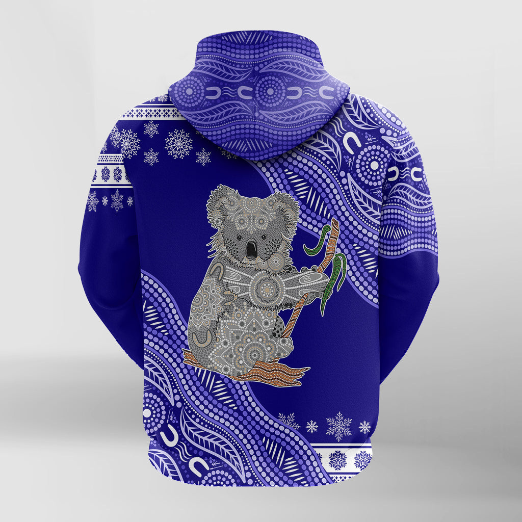 australian-koala-aboriginal-art-mix-snow-pattern-christmas-zip-hoodie