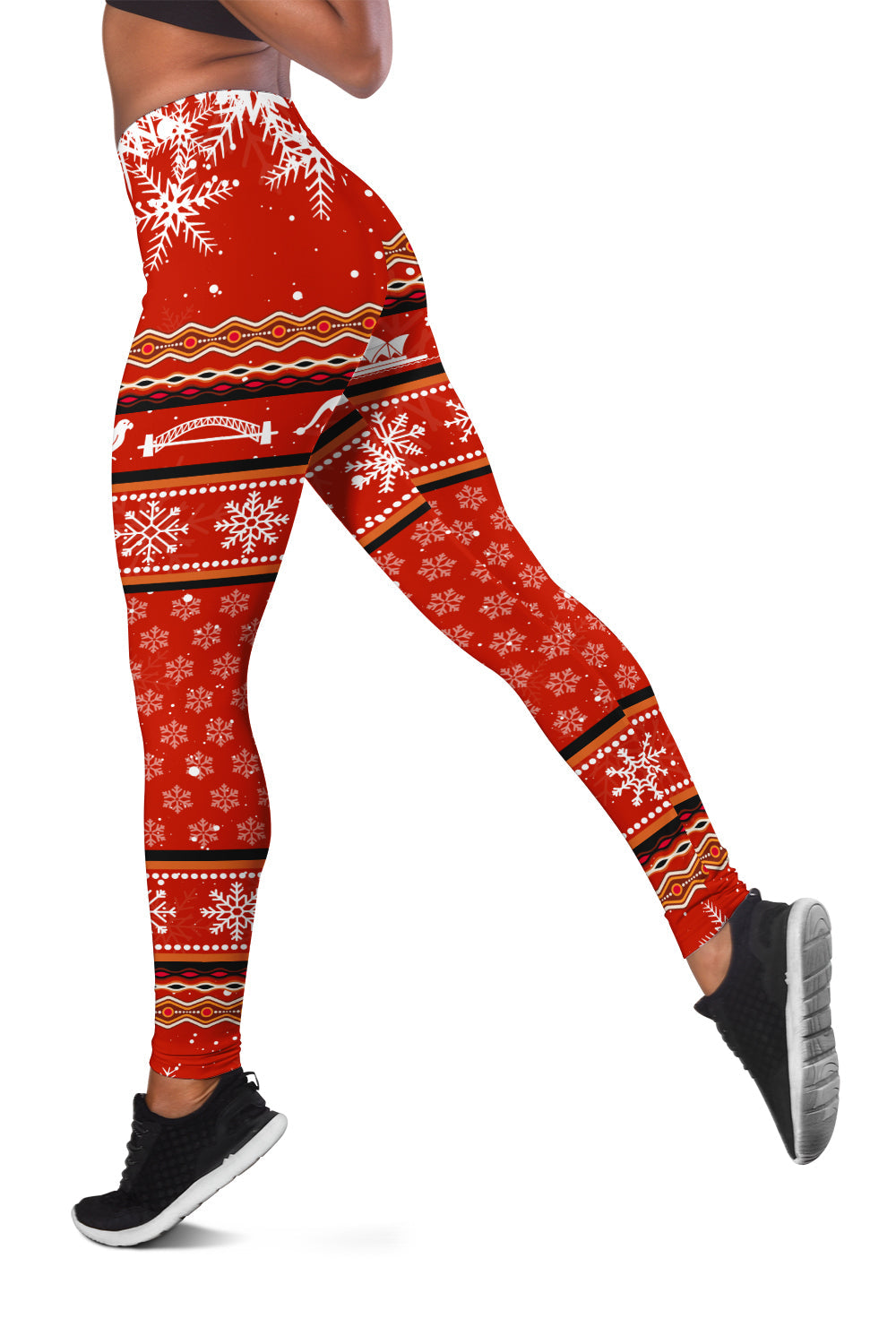 (Custom Personalised) Australia Christmas Kangaroo Aboriginal Pattern Legging - LT2