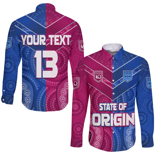 custom-text-and-number-blues-and-maroons-rugby-long-sleeve-button-shirt-origin-nsw-combine-queensland-aboriginal-australian-lt13