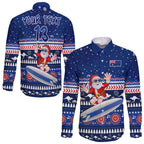 custom-text-and-number-australia-christmas-long-sleeve-button-shirt-aussie-aboriginal-santa-claus-is-surfing-with-kangaroo