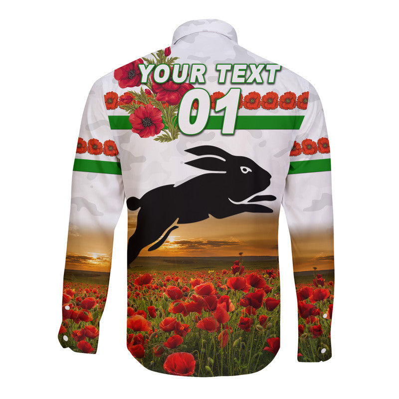 custom-personalised-south-sydney-rabbitohs-anzac-2022-hawaii-long-sleeve-button-shirt-poppy-flowers-vibes-white
