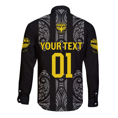 custom-personalised-wellington-phoenix-the-nix-maori-hawaii-long-sleeve-button-shirt-soccer-club-original-style-black