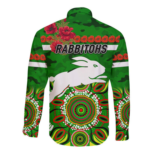 south-sydney-rabbitohs-anzac-2022-hawaii-long-sleeve-button-shirt-indigenous-vibes-green