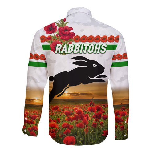 south-sydney-rabbitohs-anzac-2022-hawaii-long-sleeve-button-shirt-poppy-flowers-vibes-white