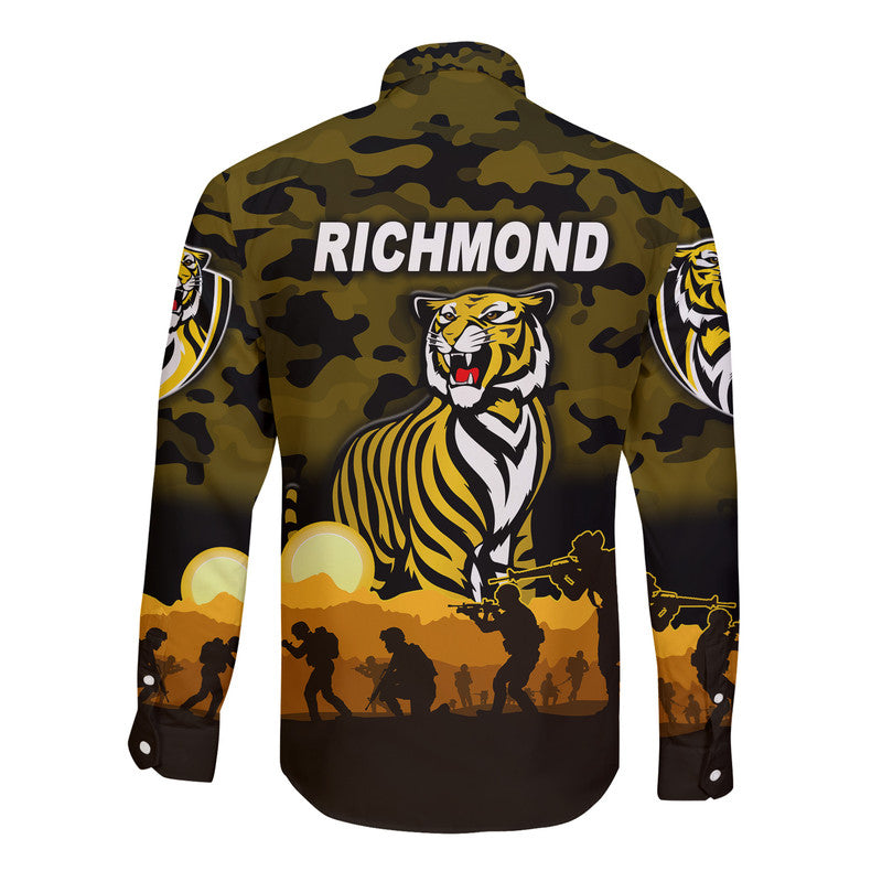 richmond-tigers-anzac-hawaii-long-sleeve-button-shirt-simple-style-black