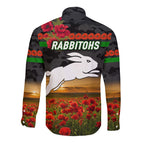 south-sydney-rabbitohs-anzac-2022-hawaii-long-sleeve-button-shirt-poppy-flowers-vibes-black