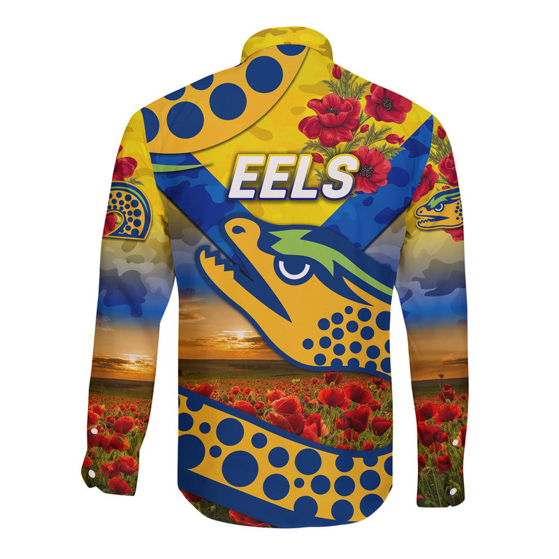 parramatta-eels-anzac-2022-hawaii-long-sleeve-button-shirt-poppy-flowers-vibes-gold