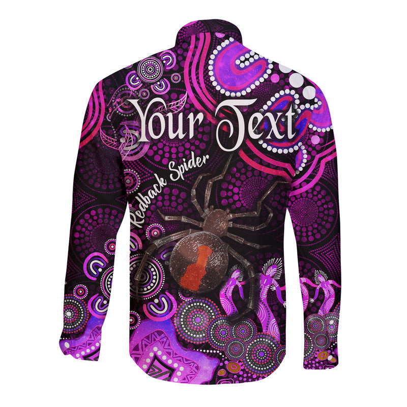 custom-personalised-australian-astrology-hawaii-long-sleeve-button-shirt-scorpio-redback-spider-zodiac-aboriginal-vibes-pink