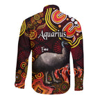australian-astrology-hawaii-long-sleeve-button-shirt-aquarius-emu-glider-zodiac-aboriginal-vibes-red