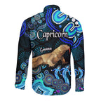 australian-astrology-hawaii-long-sleeve-button-shirt-capricorn-goanna-zodiac-aboriginal-vibes-blue