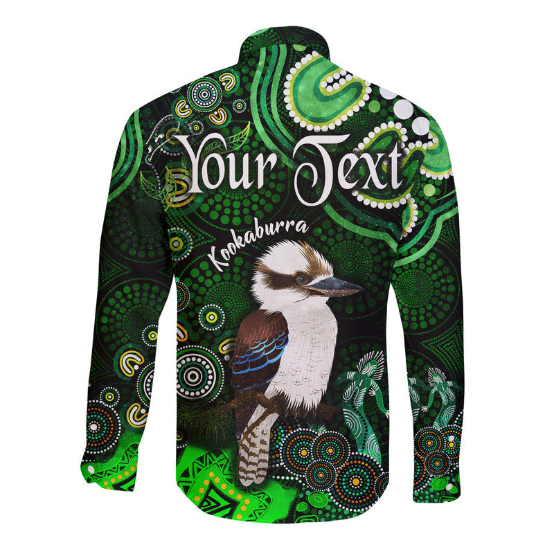custom-personalised-australian-astrology-hawaii-long-sleeve-button-shirt-sagittarius-kookaburra-zodiac-aboriginal-vibes-green