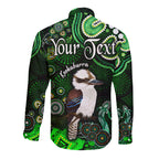 custom-personalised-australian-astrology-hawaii-long-sleeve-button-shirt-sagittarius-kookaburra-zodiac-aboriginal-vibes-green