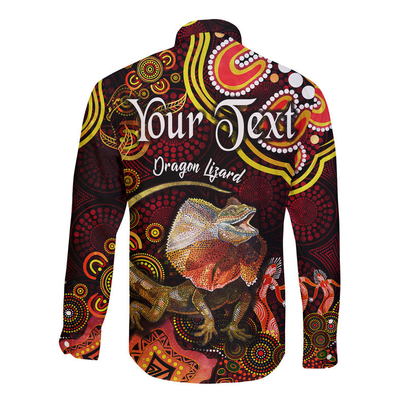 custom-personalised-australian-astrology-hawaii-long-sleeve-button-shirt-leo-dragon-lizard-zodiac-aboriginal-vibes-red