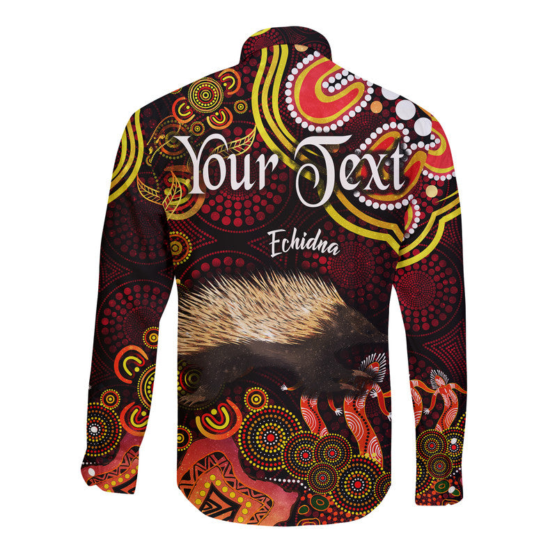 custom-personalised-australian-astrology-hawaii-long-sleeve-button-shirt-virgo-echidna-zodiac-aboriginal-vibes-red