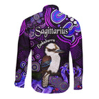 australian-astrology-hawaii-long-sleeve-button-shirt-sagittarius-kookaburra-zodiac-aboriginal-vibes-purple