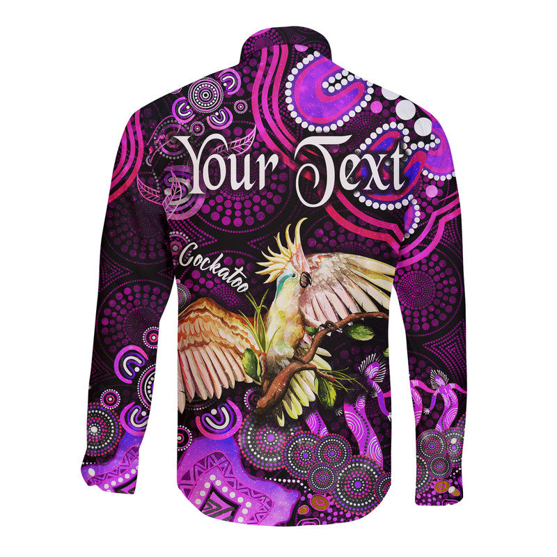 custom-personalised-australian-astrology-hawaii-long-sleeve-button-shirt-libra-cockatoo-glider-zodiac-aboriginal-vibes-pink