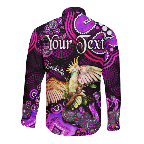 custom-personalised-australian-astrology-hawaii-long-sleeve-button-shirt-libra-cockatoo-glider-zodiac-aboriginal-vibes-pink