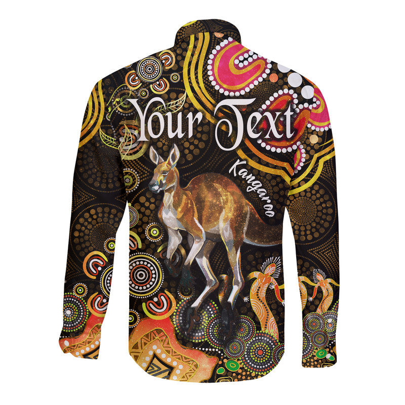 custom-personalised-australian-astrology-hawaii-long-sleeve-button-shirt-aries-kangaroo-zodiac-aboriginal-vibes-gold