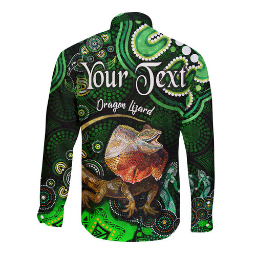 custom-personalised-australian-astrology-hawaii-long-sleeve-button-shirt-leo-dragon-lizard-zodiac-aboriginal-vibes-green