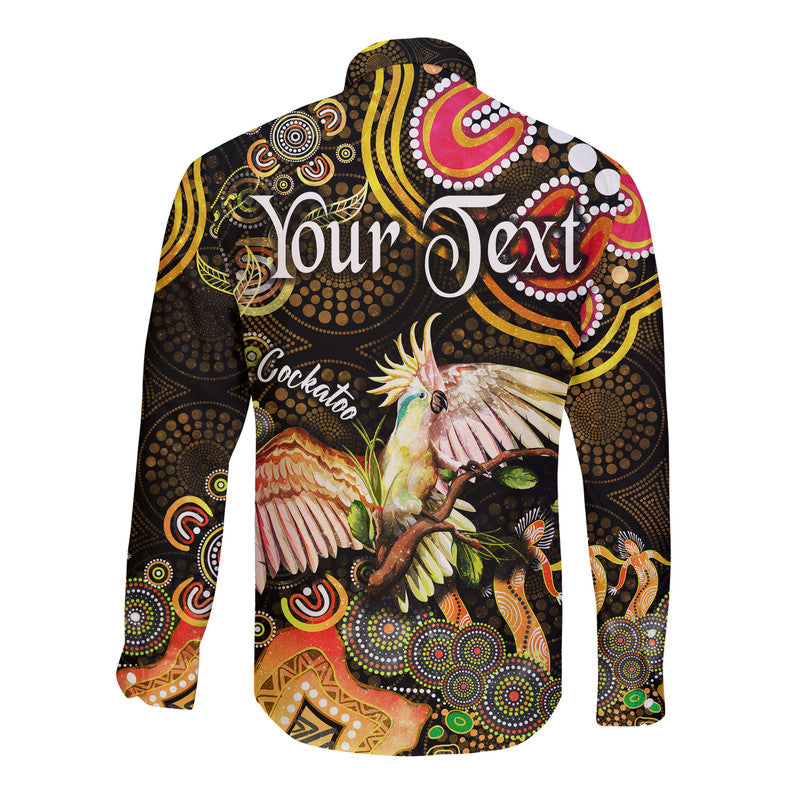 custom-personalised-australian-astrology-hawaii-long-sleeve-button-shirt-libra-cockatoo-glider-zodiac-aboriginal-vibes-gold