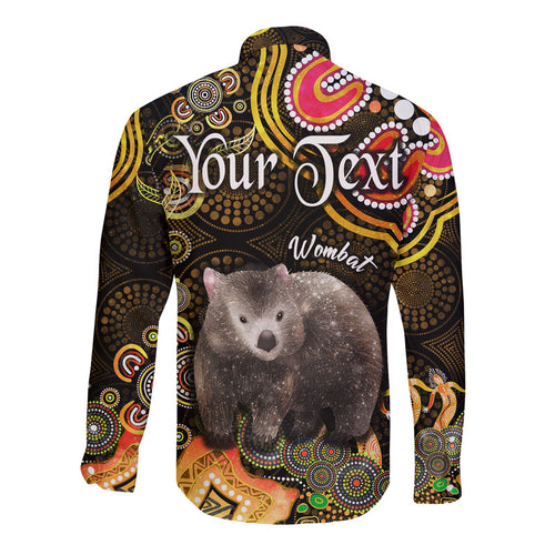 custom-personalised-australian-astrology-hawaii-long-sleeve-button-shirt-taurus-wombat-zodiac-aboriginal-vibes-gold