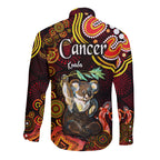 australian-astrology-hawaii-long-sleeve-button-shirt-cancer-koala-zodiac-aboriginal-vibes-red