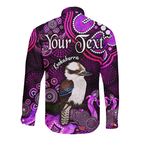 custom-personalised-australian-astrology-hawaii-long-sleeve-button-shirt-sagittarius-kookaburra-zodiac-aboriginal-vibes-pink