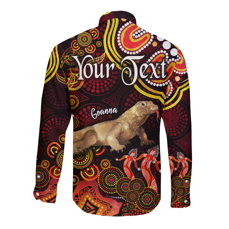 custom-personalised-australian-astrology-hawaii-long-sleeve-button-shirt-capricorn-goanna-zodiac-aboriginal-vibes-red