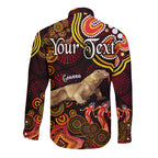 custom-personalised-australian-astrology-hawaii-long-sleeve-button-shirt-capricorn-goanna-zodiac-aboriginal-vibes-red