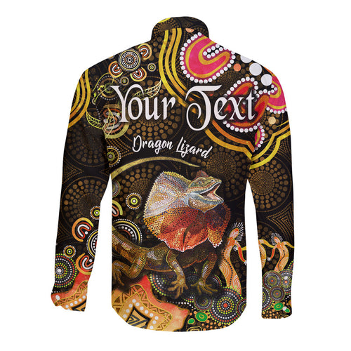 custom-personalised-australian-astrology-hawaii-long-sleeve-button-shirt-leo-dragon-lizard-zodiac-aboriginal-vibes-gold