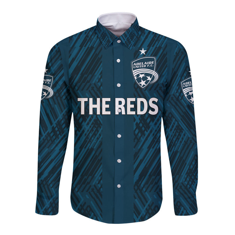 custom-personalised-adelaide-united-the-reds-hawaii-long-sleeve-button-shirt-soccer-club-original-style-navy