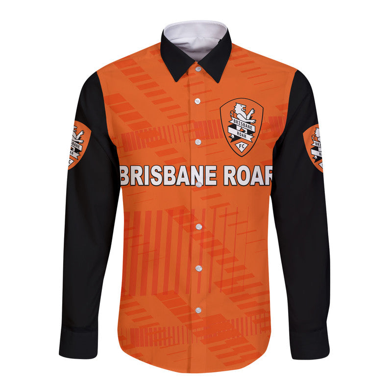 custom-personalised-brisbane-roar-hawaii-long-sleeve-button-shirt-soccer-club-original-style-orange