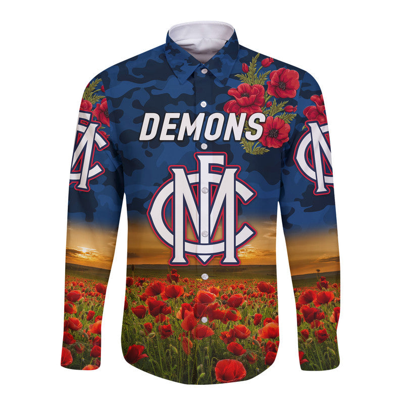 custom-personalised-melbourne-demons-anzac-hawaii-long-sleeve-button-shirt-poppy-vibes