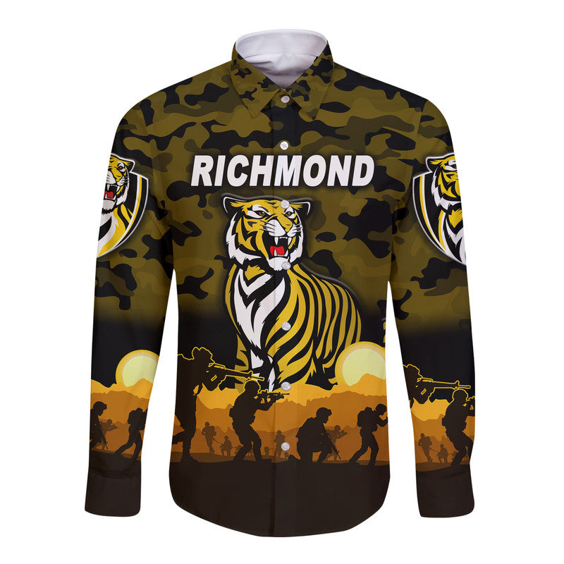 richmond-tigers-anzac-hawaii-long-sleeve-button-shirt-simple-style-black