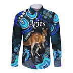 australian-astrology-hawaii-long-sleeve-button-shirt-aries-kangaroo-zodiac-aboriginal-vibes-blue